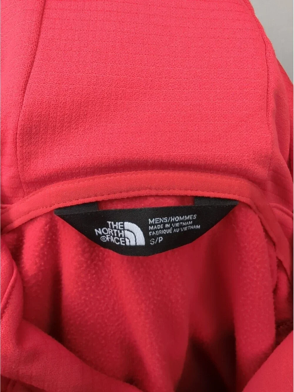 The North Face Training Jacket Hoodie Logo Men Small Fleece Hooded Red Black Gym